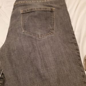 Distressed boyfriend jeans.  Washed out black